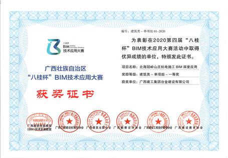 喜訊！公司榮獲“八桂杯”BIM技術(shù)應(yīng)用大賽一等獎(jiǎng)