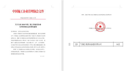 16星！冶建公司履約能力和信用表現(xiàn)良好